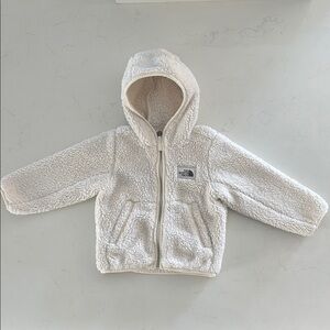 The North Face Toddler Fleece Hooded Jacket in Ivory/Cream 2T